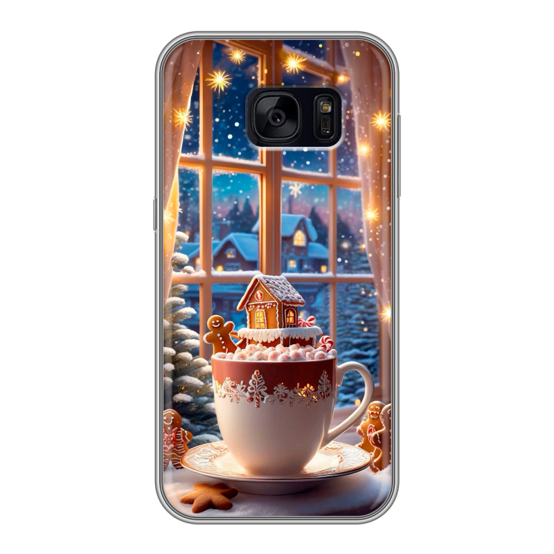 Силиконовый чехол на Samsung Galaxy S7 Edge с принтом Новый год Силиконовый чехол на Samsung Galaxy S7 Edge с принтом Новый год