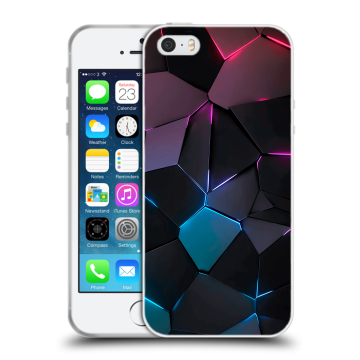 Пластиковый чехол на Iphone SE с принтом Геометрия неона