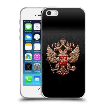 Пластиковый чехол на Iphone SE с принтом Герб России