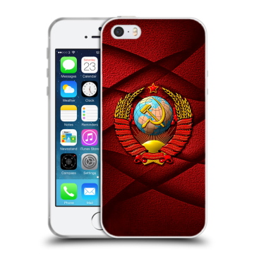 Пластиковый чехол на Iphone SE с принтом Герб СССР