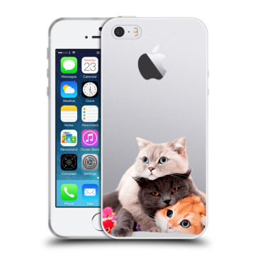 Пластиковый чехол на Iphone SE с принтом Кошки
