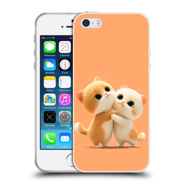 Пластиковый чехол на Iphone SE с принтом Милые котики
