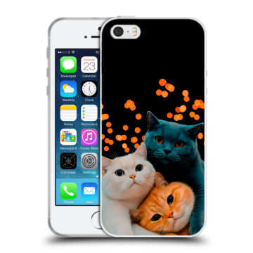 Пластиковый чехол на Iphone SE с принтом Кошки
