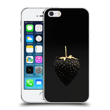 Пластиковый чехол на Iphone SE с принтом Черная клубника