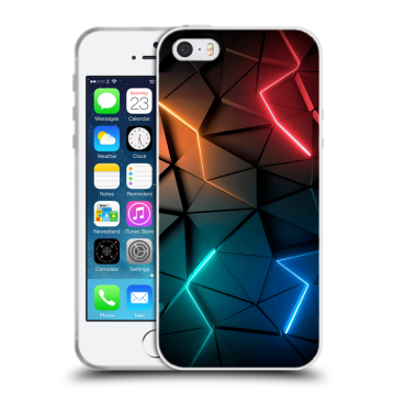 Пластиковый чехол на Iphone SE с принтом Абстракция неон