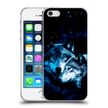 Пластиковый чехол на Iphone SE с принтом Волки