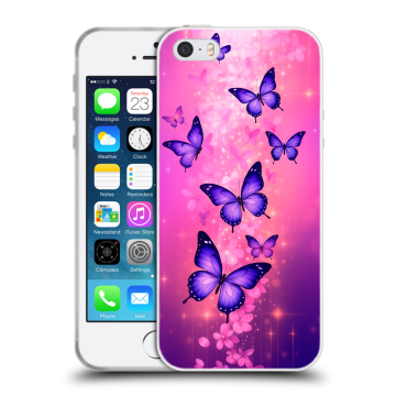 Пластиковый чехол на Iphone SE с принтом Бабочки Пластиковый чехол на Iphone SE с принтом Бабочки