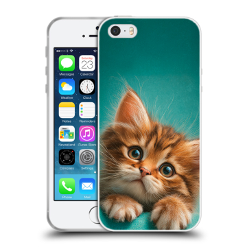 Пластиковый чехол на Iphone SE с принтом котенок Пластиковый чехол на Iphone SE с принтом котенок