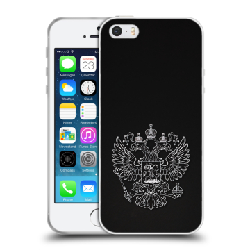 Пластиковый чехол на Iphone SE с принтом Герб России Пластиковый чехол на Iphone SE с принтом Герб России