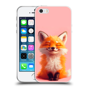 Пластиковый чехол на Iphone SE с принтом милая лиса Пластиковый чехол на Iphone SE с принтом милая лиса
