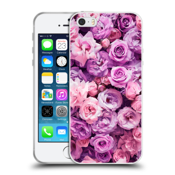 Пластиковый чехол на Iphone SE с принтом лавандовые розы