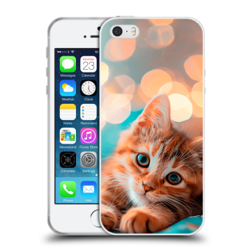 Пластиковый чехол на Iphone SE с принтом котик Пластиковый чехол на Iphone SE с принтом котик
