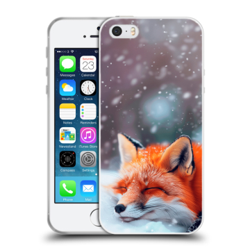 Пластиковый чехол на Iphone SE с принтом лиса Пластиковый чехол на Iphone SE с принтом лиса