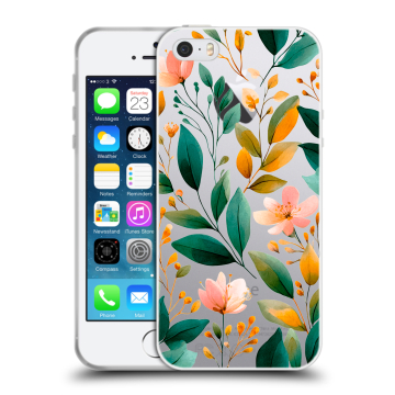 Пластиковый чехол на Iphone SE с принтом Цветы паттерн