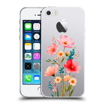 Пластиковый чехол на Iphone SE с принтом Цветы