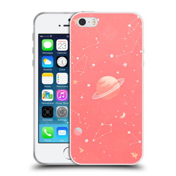 Пластиковый чехол на Iphone SE с принтом Розовый космос