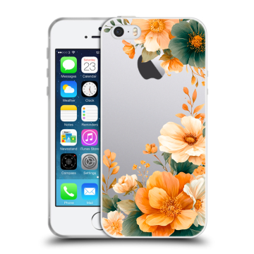Пластиковый чехол на Iphone SE с принтом Цветы принт