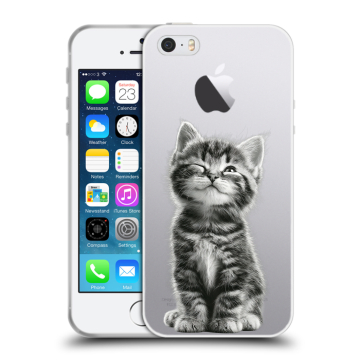 Пластиковый чехол на Iphone SE с принтом Котенок Пластиковый чехол на Iphone SE с принтом Котенок