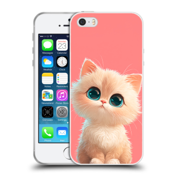 Пластиковый чехол на Iphone SE с принтом Розовый котенок