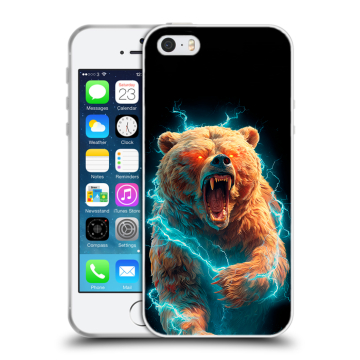 Пластиковый чехол на Iphone SE с принтом Медведь