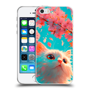 Пластиковый чехол на Iphone SE с принтом Красивый кот Пластиковый чехол на Iphone SE с принтом Красивый кот