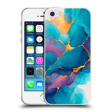 Пластиковый чехол на Iphone SE с принтом Мрамор блестки Пластиковый чехол на Iphone SE с принтом Мрамор блестки