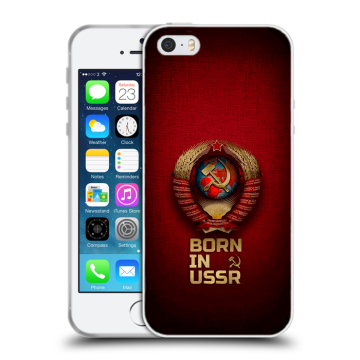 Пластиковый чехол на Iphone SE с принтом Флаг Герб СССР Пластиковый чехол на Iphone SE с принтом Флаг Герб СССР