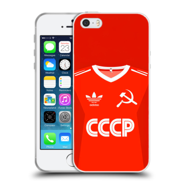 Пластиковый чехол на Iphone SE с принтом Флаг Герб СССР