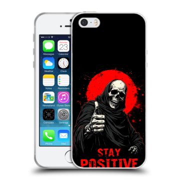 Пластиковый чехол на Iphone SE с принтом смешной скелет