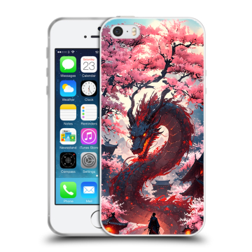 Пластиковый чехол на Iphone SE с принтом Дракон Японский Пластиковый чехол на Iphone SE с принтом Дракон Японский