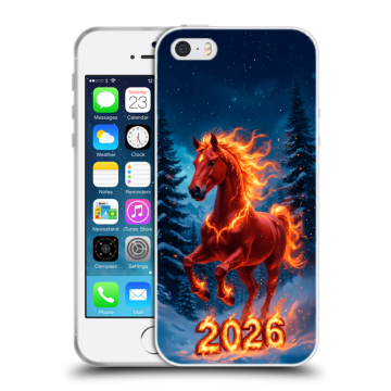 Пластиковый чехол на Iphone SE с принтом Новый год коня