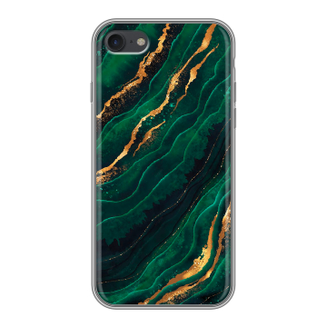 Силиконовый чехол на Apple iPhone 7 с принтом Мрамор зеленое золото