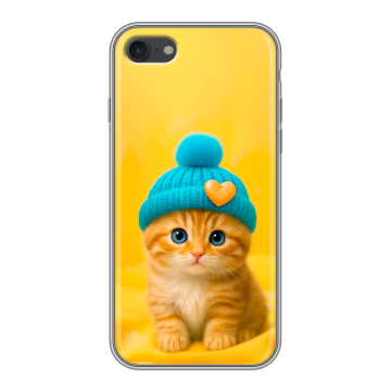 Силиконовый чехол на Iphone 7 с принтом Котенок в шапке Силиконовый чехол на Iphone 7 с принтом Котенок в шапке
