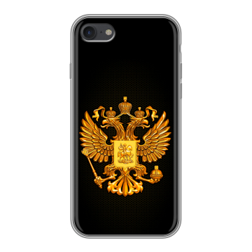 Силиконовый чехол на Iphone 7 с принтом Герб России желтый Силиконовый чехол на Iphone 7 с принтом Герб России желтый