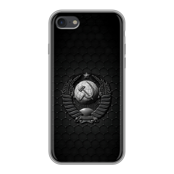 Силиконовый чехол на Iphone 7 с принтом Герб Флаг СССР Силиконовый чехол на Iphone 7 с принтом Герб Флаг СССР