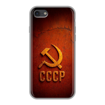 Силиконовый чехол на Iphone 7 с принтом Флаг Герб СССР Силиконовый чехол на Iphone 7 с принтом Флаг Герб СССР