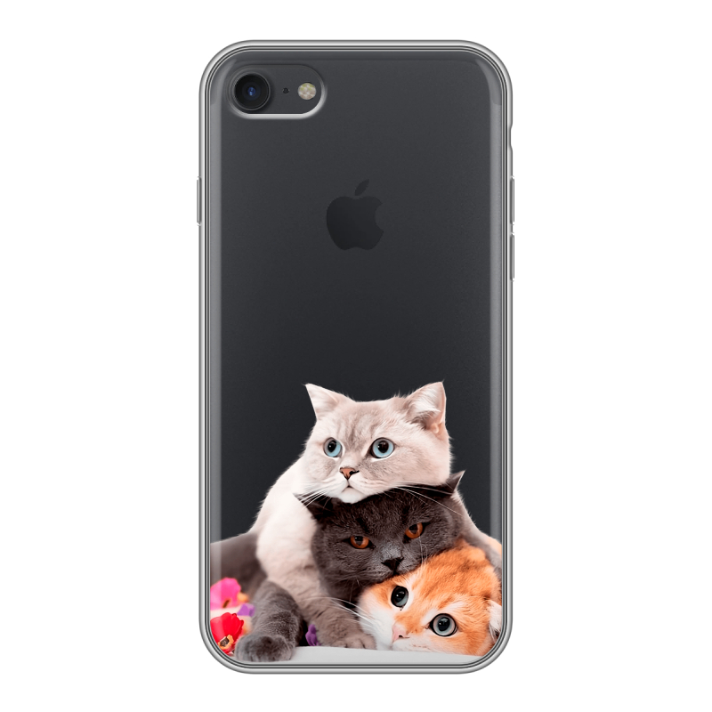 Силиконовый чехол на Apple iPhone 7 с принтом Кошки Силиконовый чехол на Apple iPhone 7 с принтом Кошки
