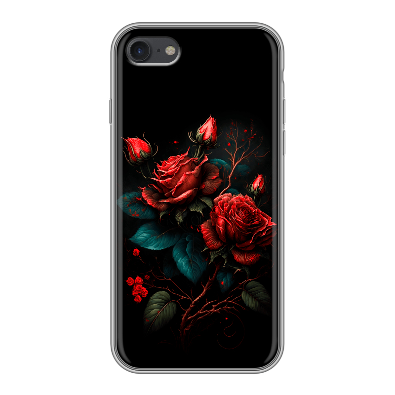 Силиконовый чехол на Apple iPhone 7 с принтом Розы красные Силиконовый чехол на Apple iPhone 7 с принтом Розы красные