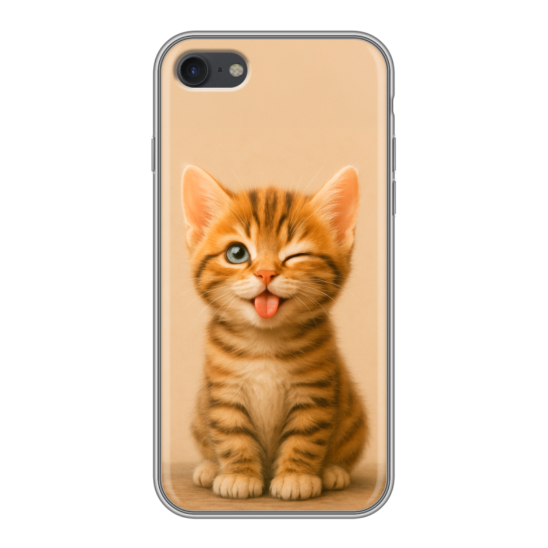 Силиконовый чехол на Iphone 7 с принтом котенок Силиконовый чехол на Iphone 7 с принтом котенок