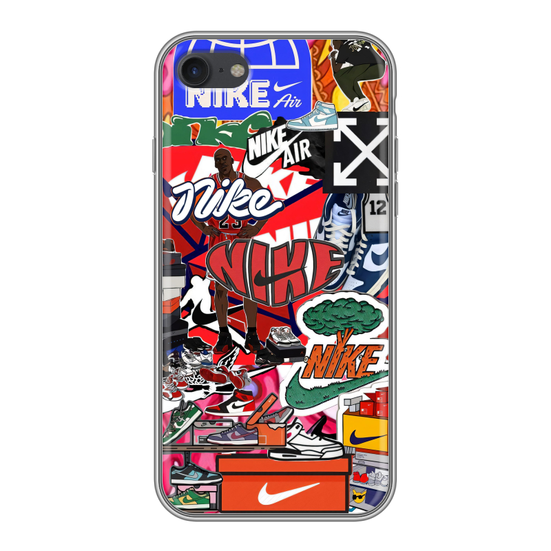 Силиконовый чехол на Iphone 7 с принтом Найк Nike яркий Силиконовый чехол на Iphone 7 с принтом Найк Nike яркий