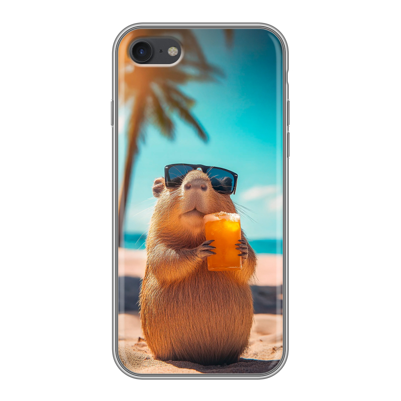 Силиконовый чехол на Iphone 7 с принтом Капибара Силиконовый чехол на Iphone 7 с принтом Капибара