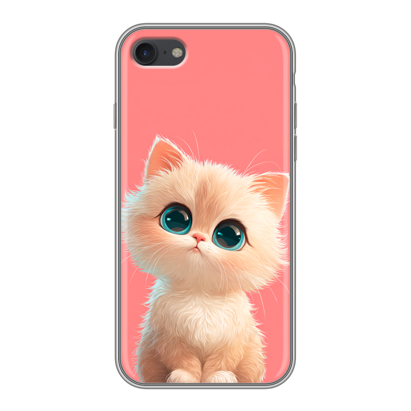 Силиконовый противоударный чехол на Iphone 7 с принтом Розовый котенок Силиконовый противоударный чехол на Iphone 7 с принтом Розовый котенок
