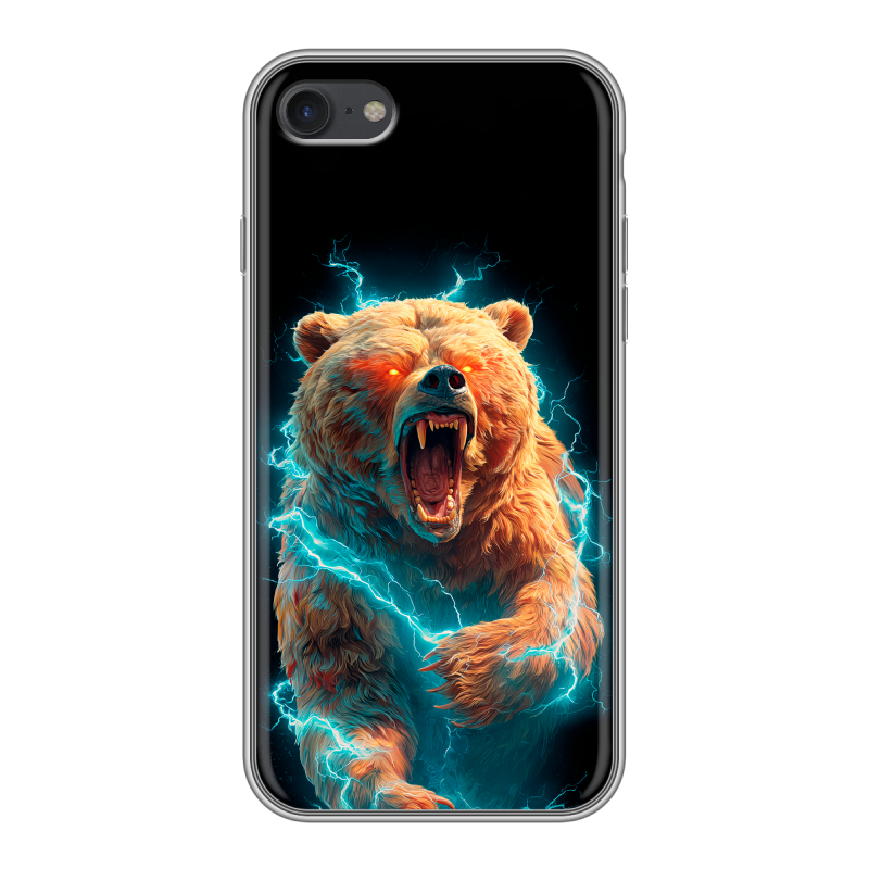 Силиконовый чехол на Iphone 7 с принтом Медведь Силиконовый чехол на Iphone 7 с принтом Медведь