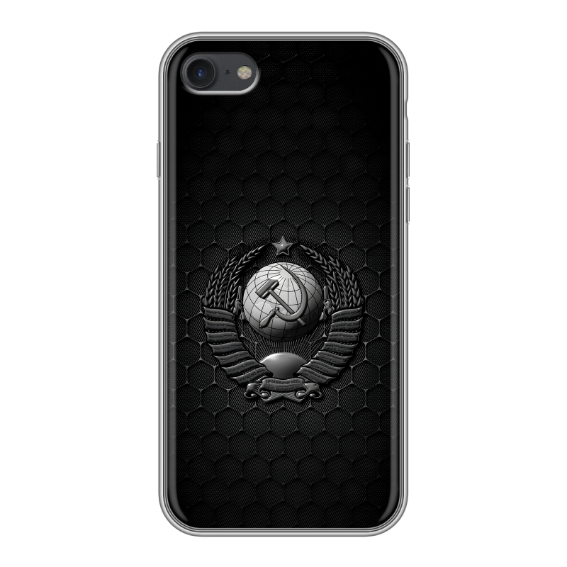 Силиконовый чехол на Apple iPhone 7 с принтом Герб Флаг СССР Силиконовый чехол на Apple iPhone 7 с принтом Герб Флаг СССР