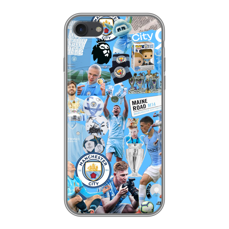 Силиконовый чехол на Iphone 7 с принтом Man City Манчестер Сити Силиконовый чехол на Iphone 7 с принтом Man City Манчестер Сити