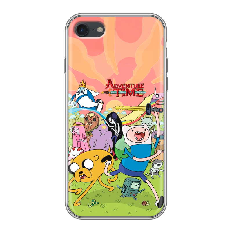 Силиконовый противоударный чехол на Iphone 7 с принтом Adventure time Время приключений Силиконовый противоударный чехол на Iphone 7 с принтом Adventure time Время приключений