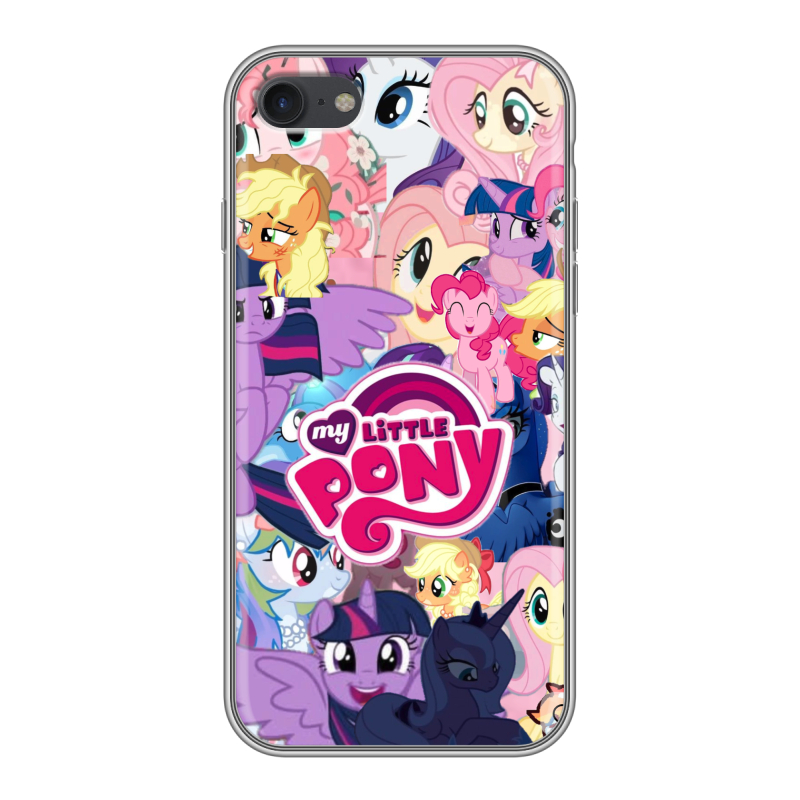 Силиконовый противоударный чехол на Iphone 7 с принтом My little pony Дружба чудо Силиконовый противоударный чехол на Iphone 7 с принтом My little pony Дружба чудо