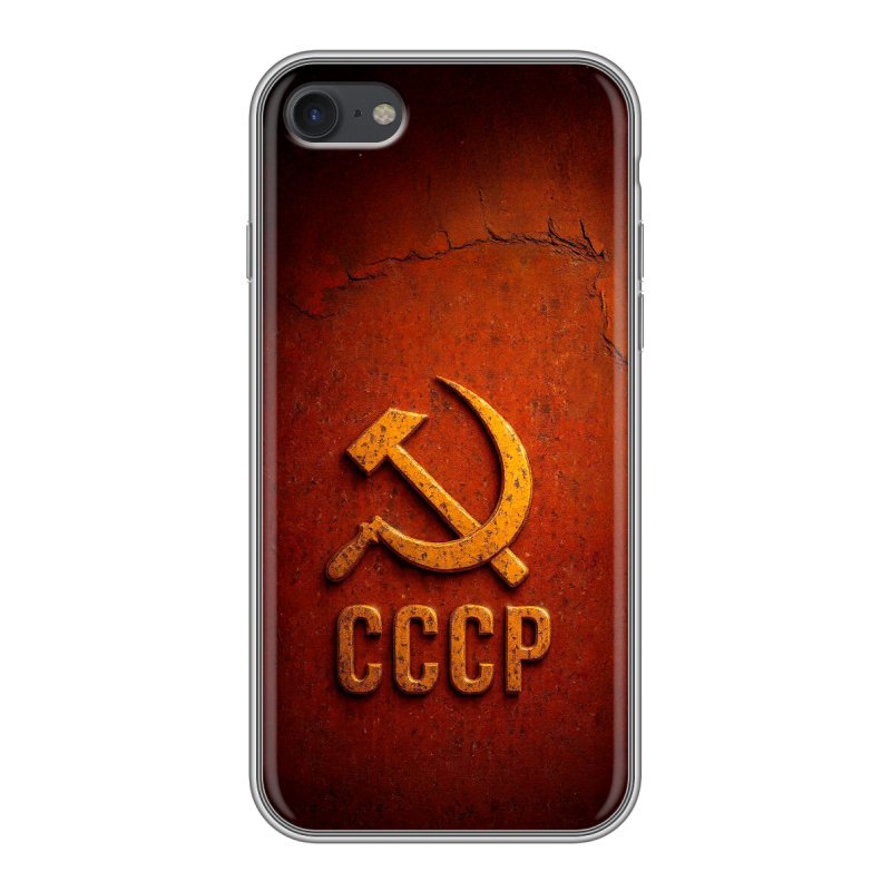 Силиконовый чехол на Iphone 7 с принтом Флаг Герб СССР Силиконовый чехол на Iphone 7 с принтом Флаг Герб СССР
