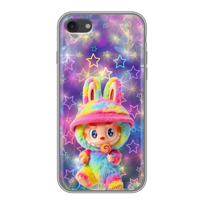 Силиконовый противоударный чехол на Apple iPhone 7 с принтом Labubu Лабубу Силиконовый противоударный чехол на Apple iPhone 7 с принтом Labubu Лабубу