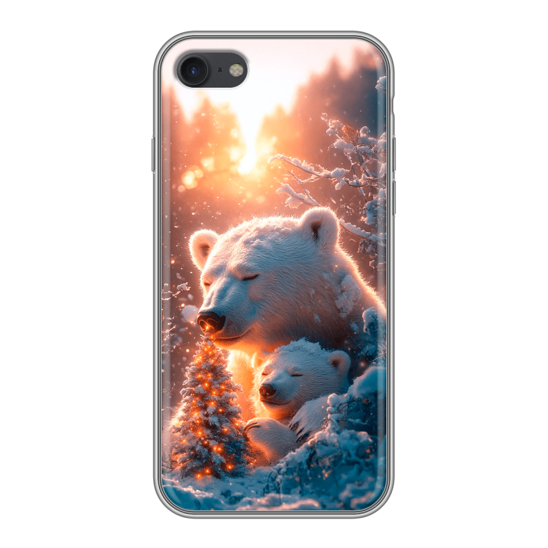 Силиконовый противоударный чехол на Iphone 7 с принтом Новый год Силиконовый противоударный чехол на Iphone 7 с принтом Новый год